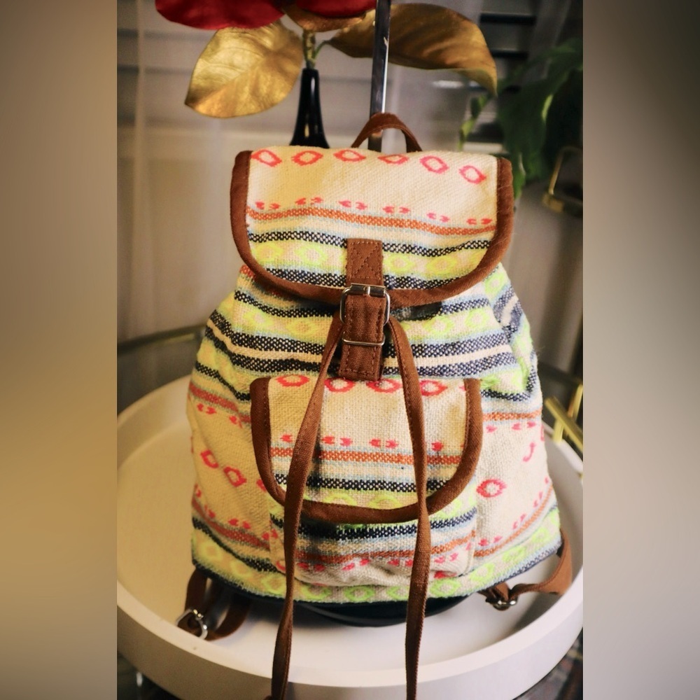 Mini Backpack Boho Aztec Multicolor - Picture 1 of 3